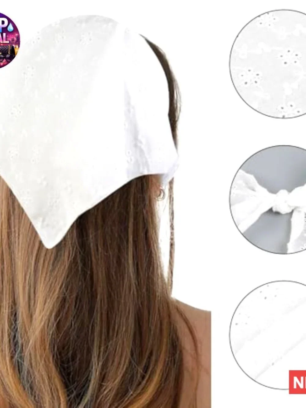 Polyester Fibre Hair Bandana Head Scarf Headband Adjustable